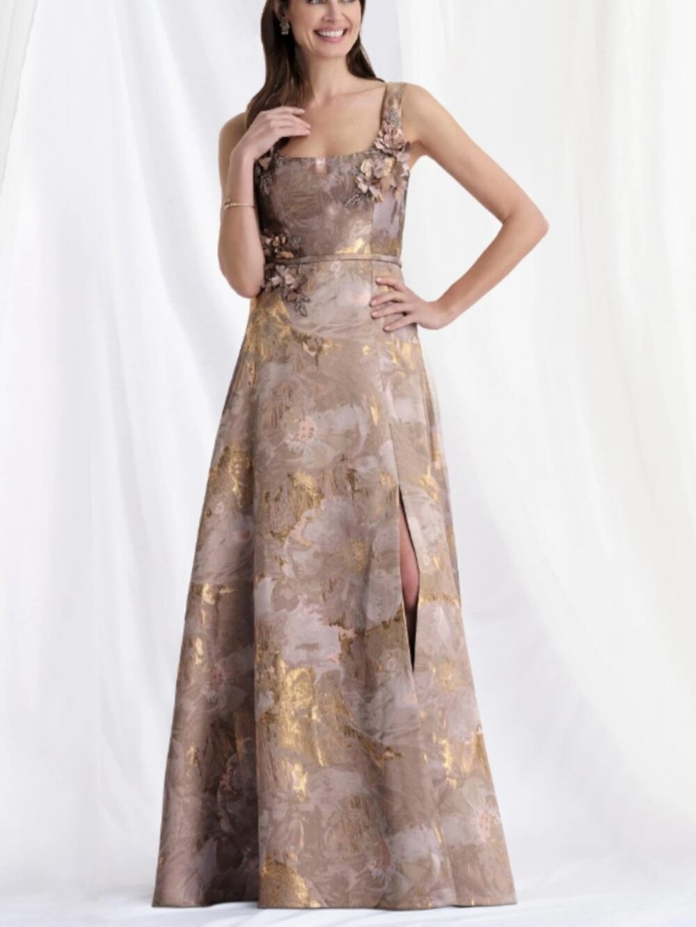 BRAND NEW MLNY Brocade A-Line Evening Gown 73174
